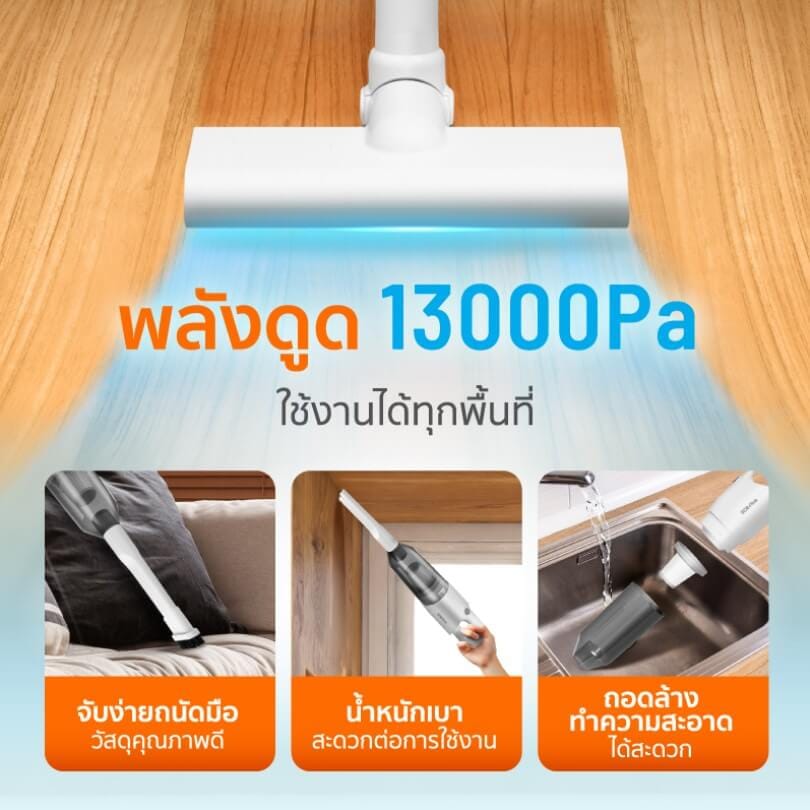 เครื่องดูดฝุ่นแบบด้าม SCE PLUS รุ่น DUST VC-Z สีขาว_2